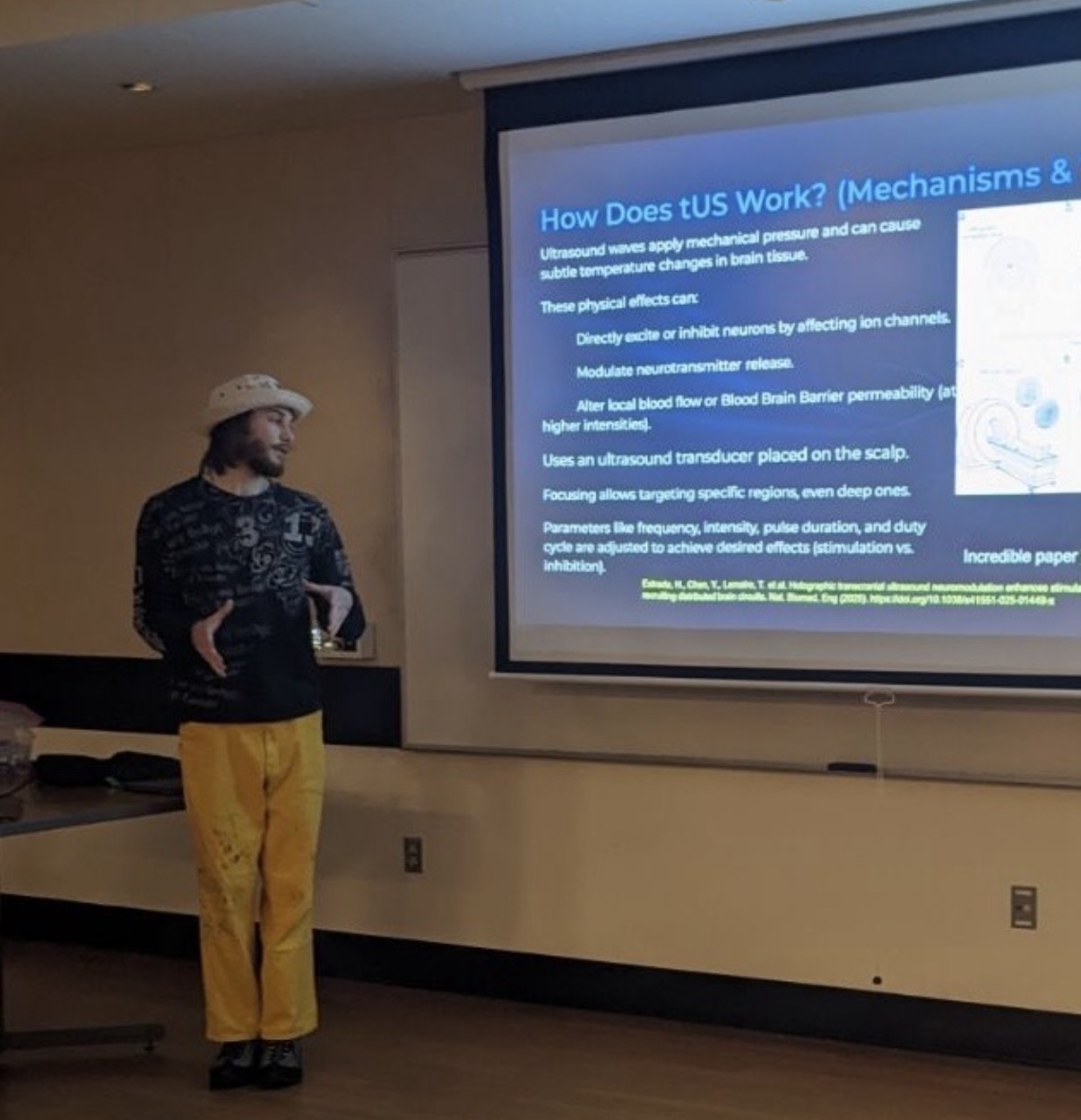 Xavier Brown presenting at the Interdisciplinary Neuroscience Association at PSU.